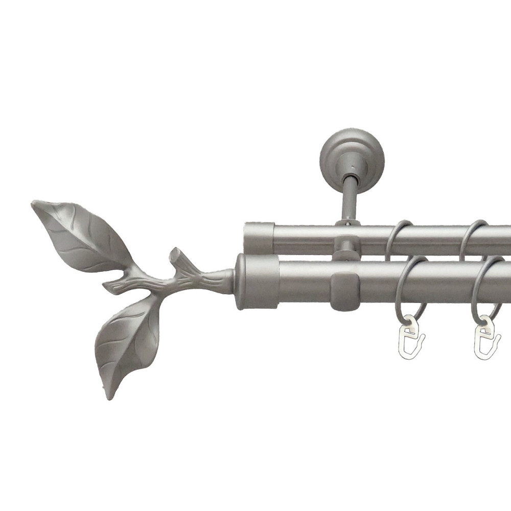 Карниз Orvit Листок Троянди металевий дворядний відкритий Сатин 25\19 мм 160 см (00-00011095) Львів - фото 1