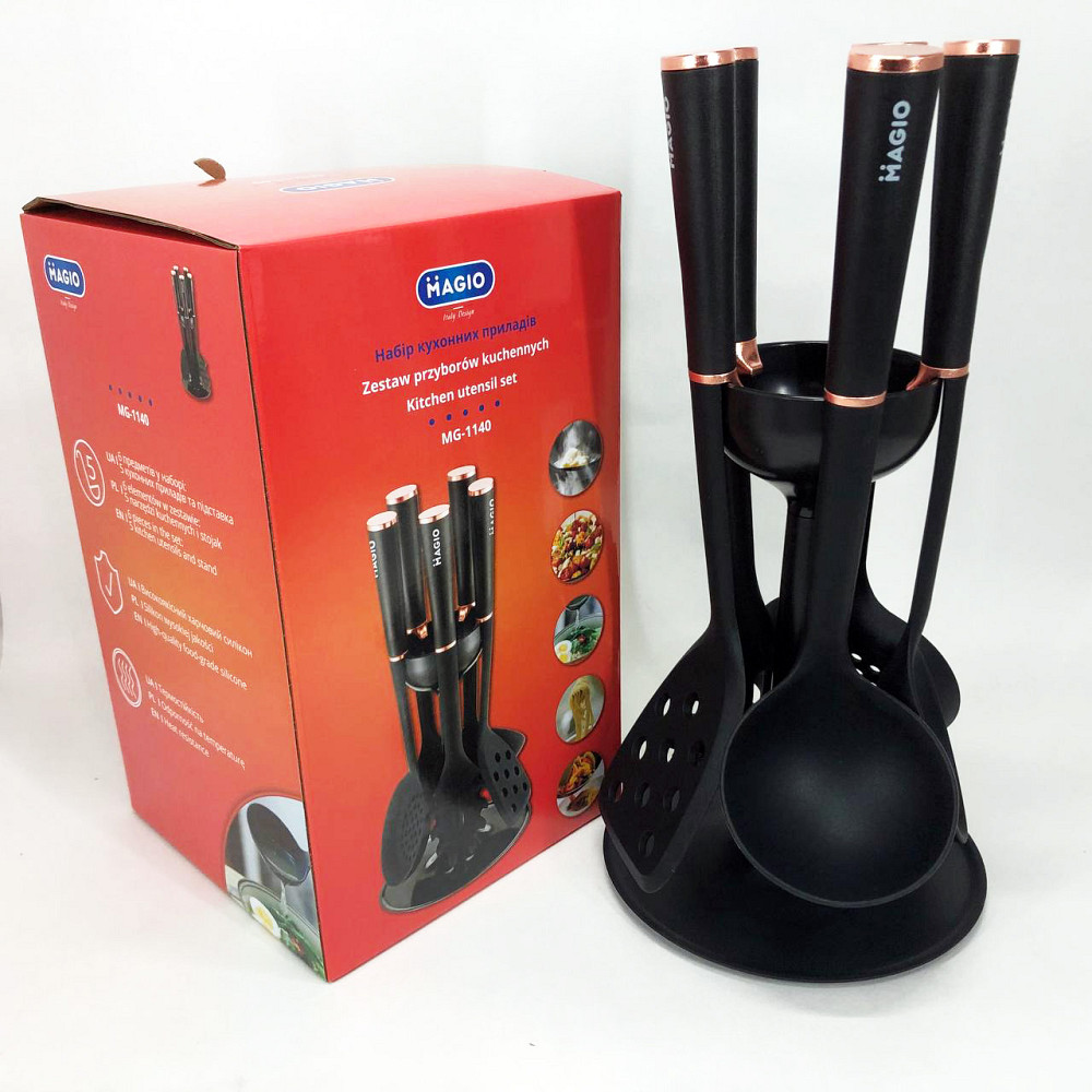 Набір ополоників для кухні, Набір силіконових кухонних інструментів для кулінарії WE-62 Івано-Франківськ - фото 10