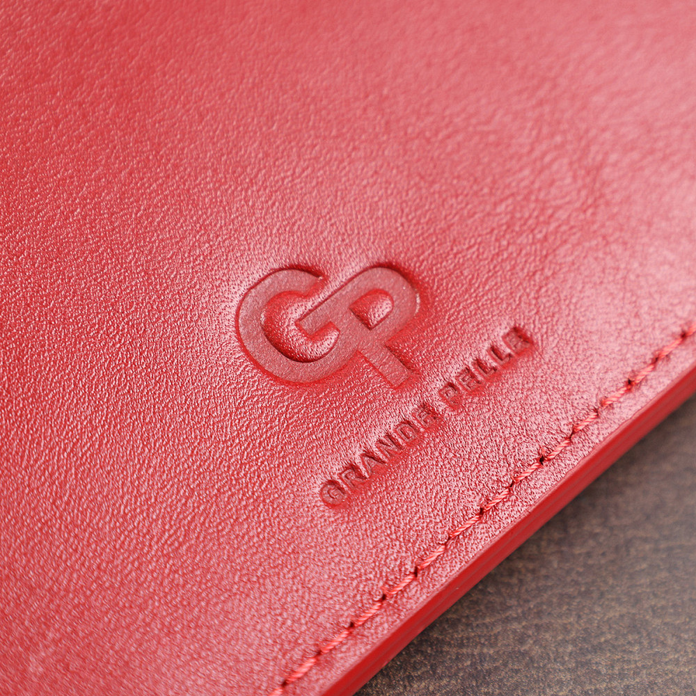 Шкіряне містке жіноче портмоне GRANDE PELLE 11550 Червоний Київ - фото 8