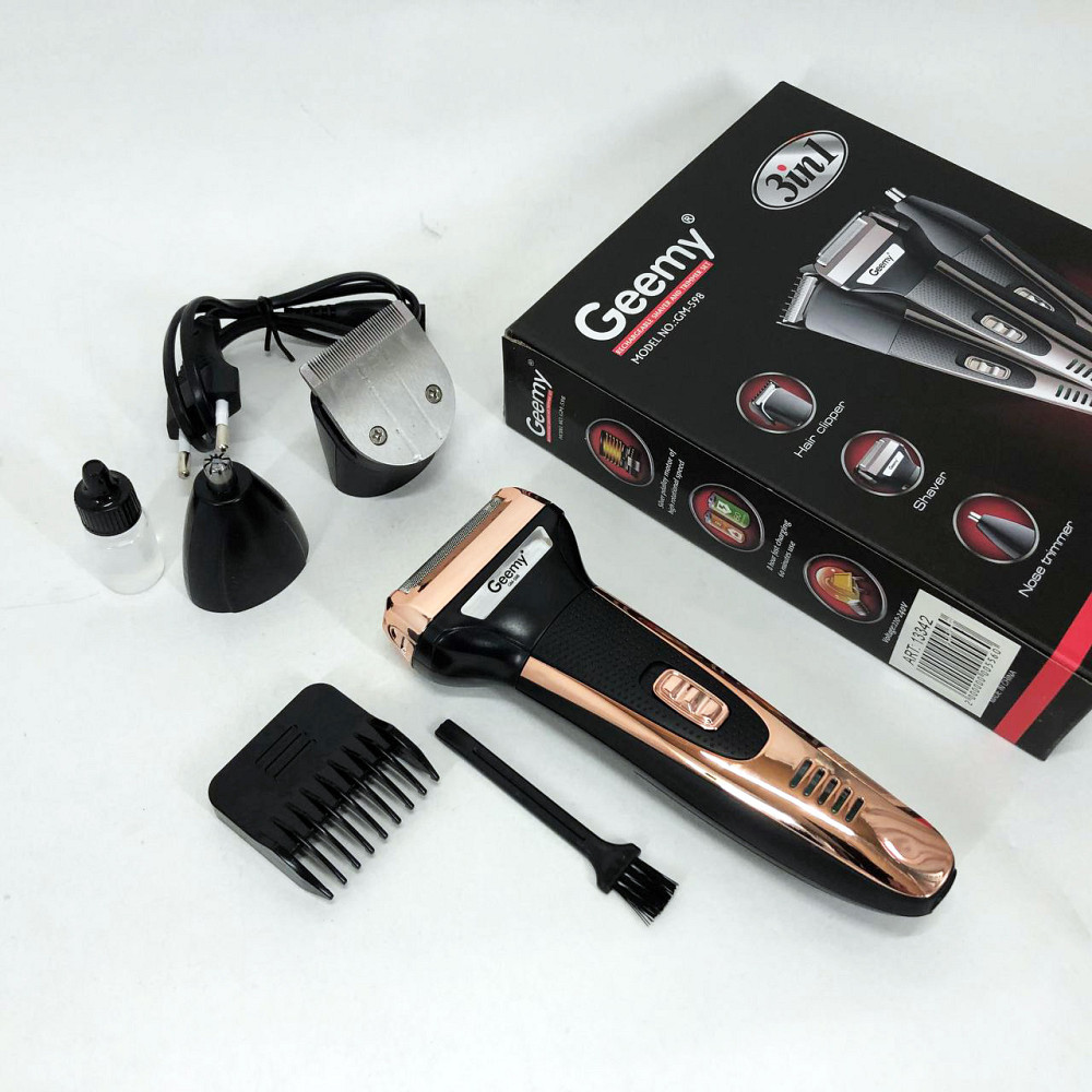 Компактна електробритва чоловіча GEMEI GM-598, Акумуляторна машинка для стрижки, Портативна бритва LA-89 Львів - фото 9