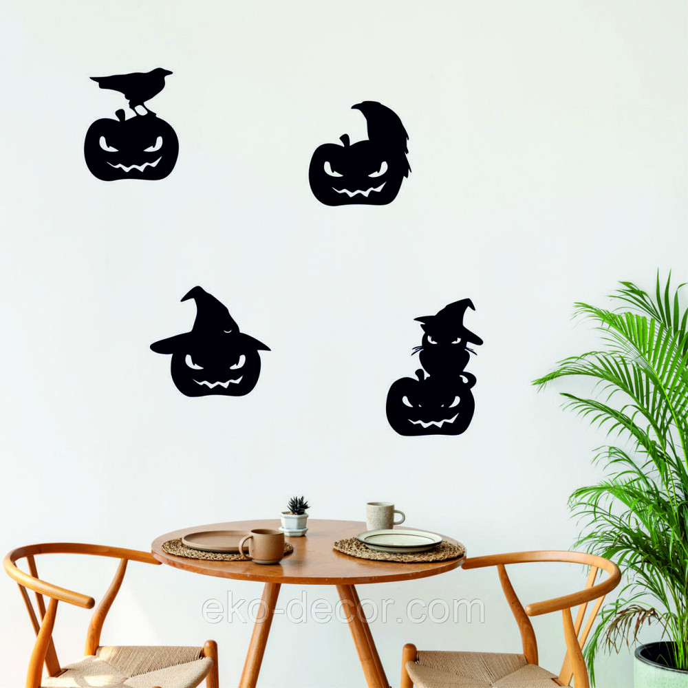 Декоративне настінне Панно «Хелловін - гарбуз з котом», Декор на стену Київ - фото 8