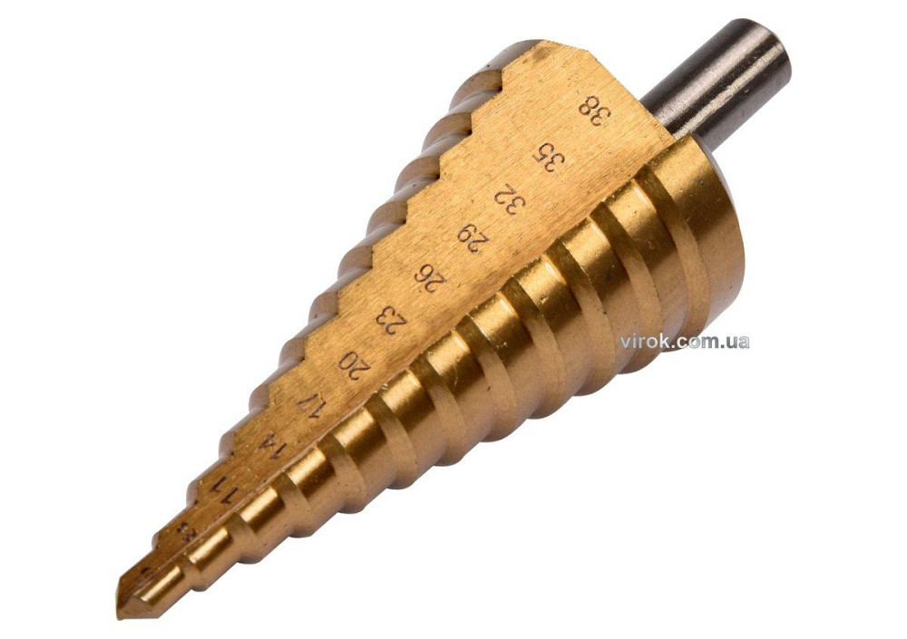 Свердло конічне ступінчасте титанове по металу YATO : Ø= 6-38 мм, HSS 4241, L= 105 мм [10/60/1440] Одеса - фото 1