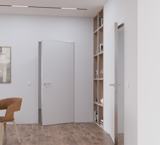 Межкомнатные двери скрытого монтажа Abwehr Smart Invisible Outside Кромка алюминий серый 820х2005 мм Киев