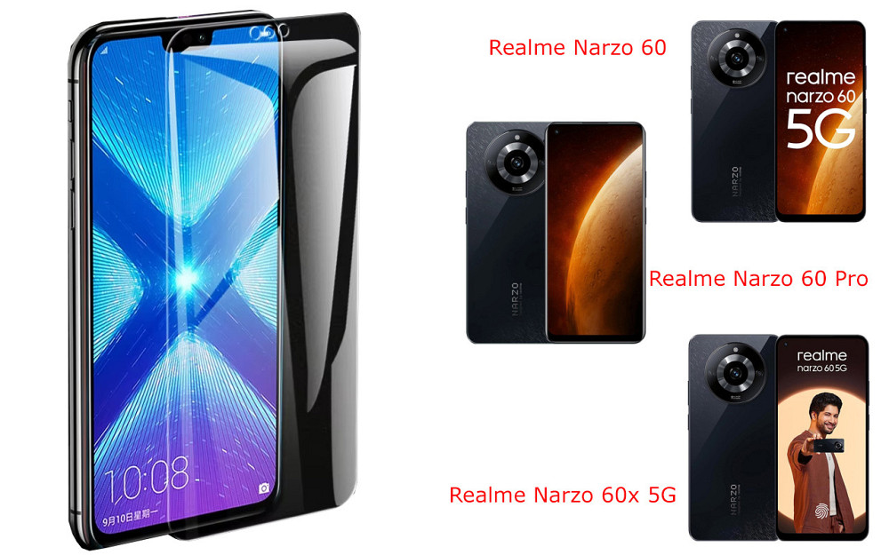 Защитное стекло NeoGlass для Realme Narzo 60, Narzo 60 Pro, Narzo 60x 5G – ультрапрозрачное и устойчивое Киев - изображение 2