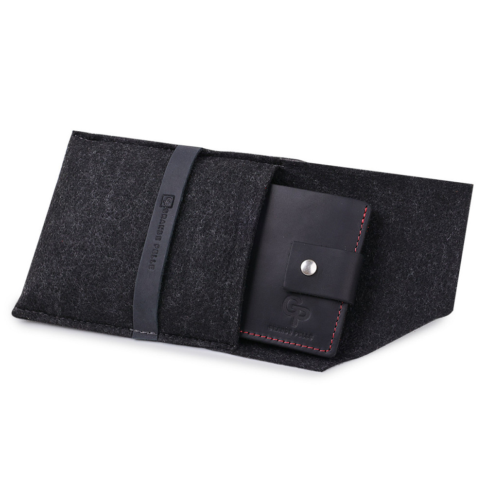 Шкіряне матове портмоне унісекс GRANDE PELLE 11542 Чорний Київ - фото 4