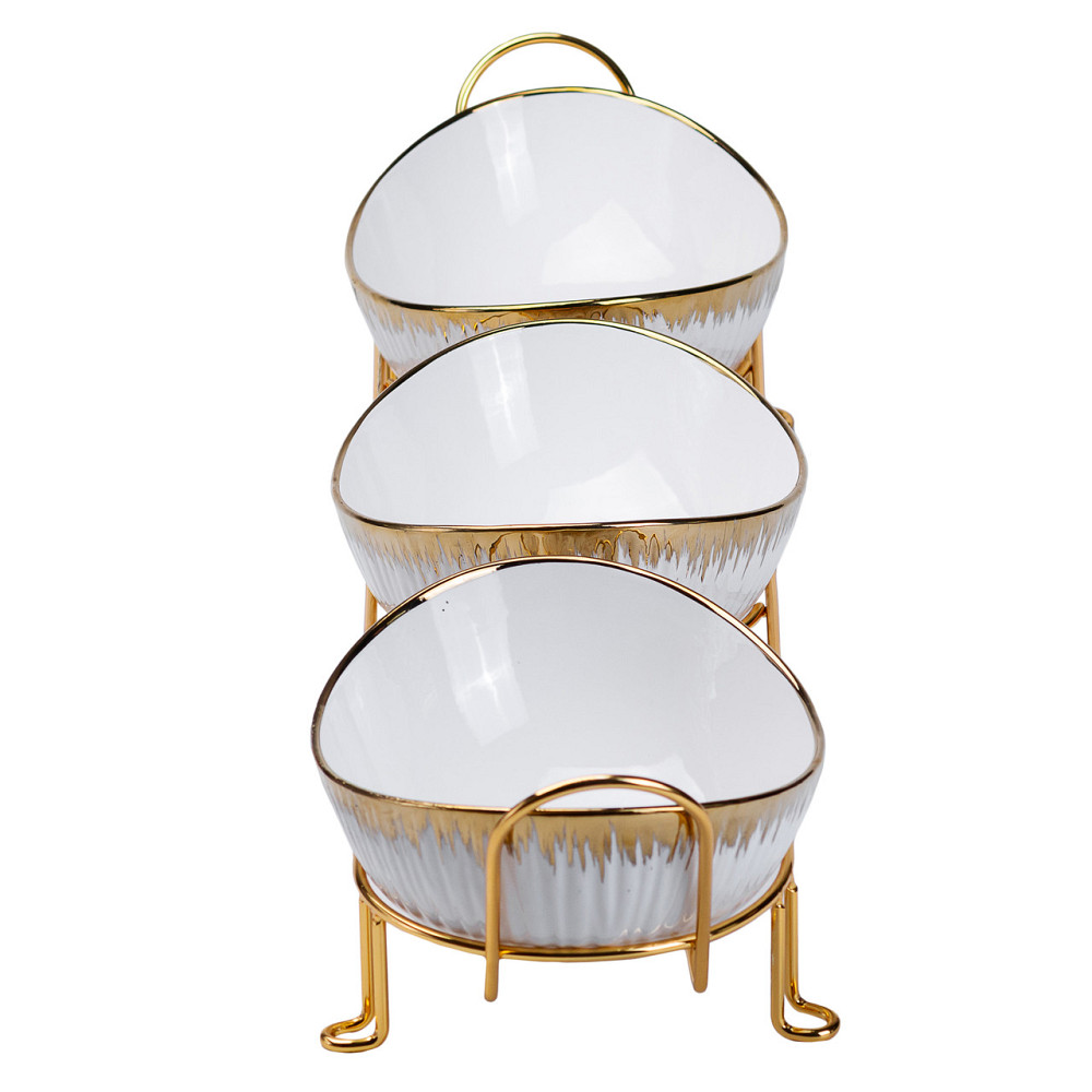 Yiwu Набір менажниць порцелянових на підставці 3 штуки Київ - фото 2