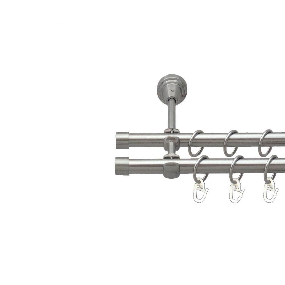 Карниз Orvit Заглушка металевий дворядний відкритий гладка труба кільце металеве Нержавіюча Сталь 16\16 мм 200 см (00-00013617) Львів - фото 1