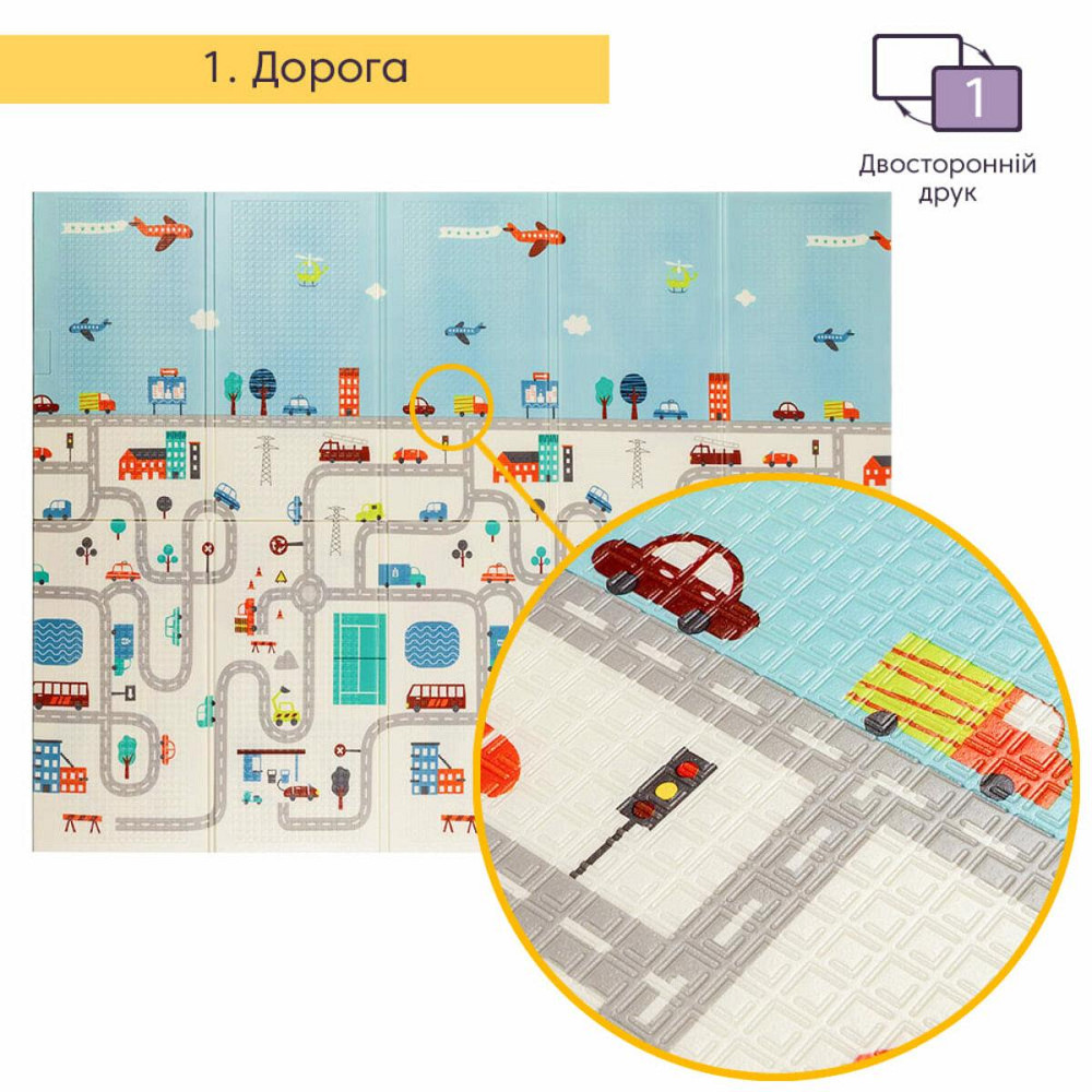 Детский складной развивающий термоковрик 200х150х0.6см 