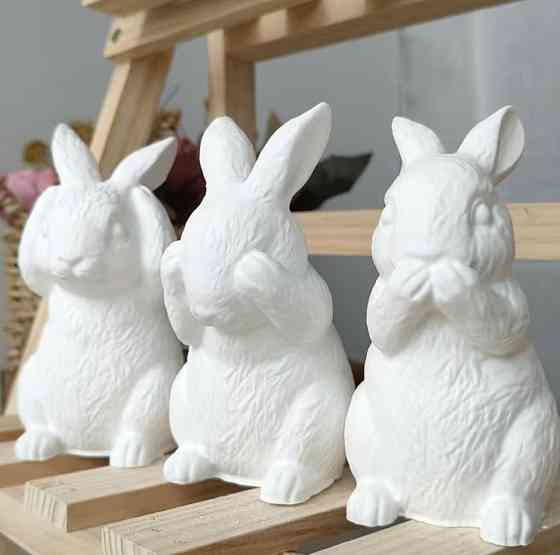 Силиконовые формы кролики 3 шт для гипса, свечей и эпоксидной смолы, форма зайчик Киев