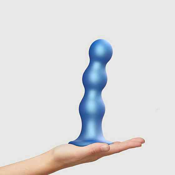 Насадка для страпона Strap-On-Me Dildo Plug Balls Blue Metallic XL Sex Aura Київ