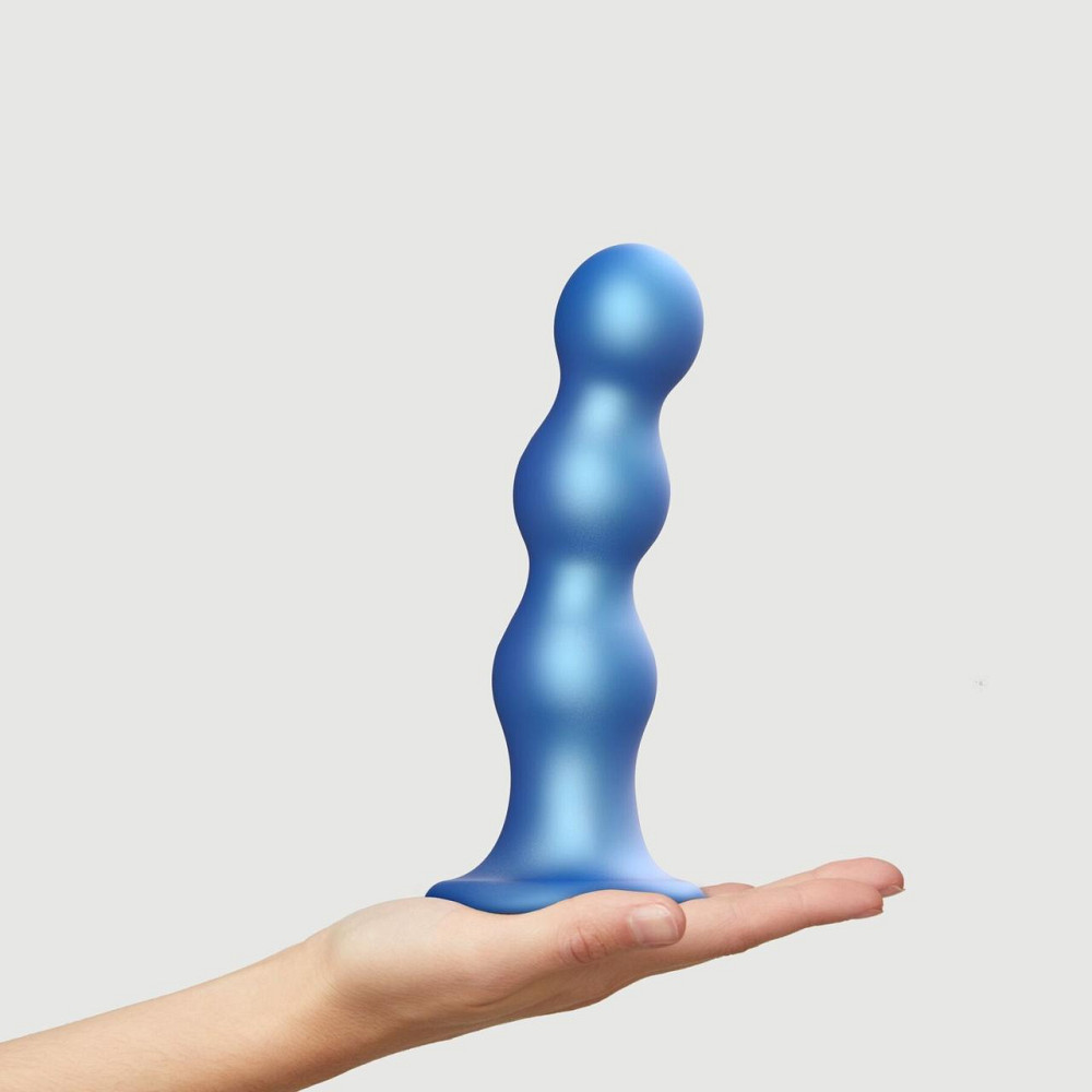 Насадка для страпона Strap-On-Me Dildo Plug Balls Blue Metallic XL Sex Aura Київ - фото 2