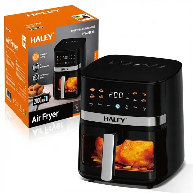 Мультипечі-аерогриль Haley HY-2538 2000Вт (7л) з оглядовим вікном, сенсорна аерофритюрниця з LED-дисплеєм Одеса - фото 8