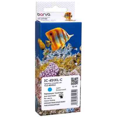 Картридж Barva Canon CLI-451C XL (6473B001) 665 ст, cyan (IC-451XL-C) Винница