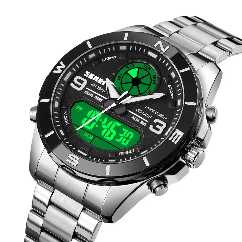 Годинник чоловічий на сталевому браслеті Skmei 1839 (Сріблястий з чорним циферблатом) Вінниця - фото 3