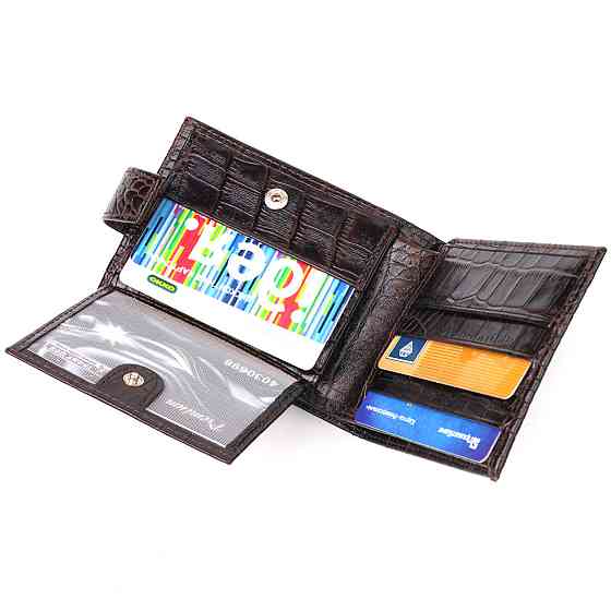 Оригінальний чоловічий гаманець із натуральної фактурної шкіри CANPELLINI 21513 Коричневий Київ