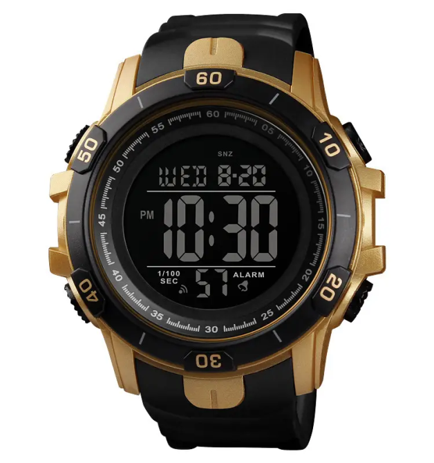 Чоловічий спортивний годинник Skmei 1475 Золотистий Вінниця - фото 1