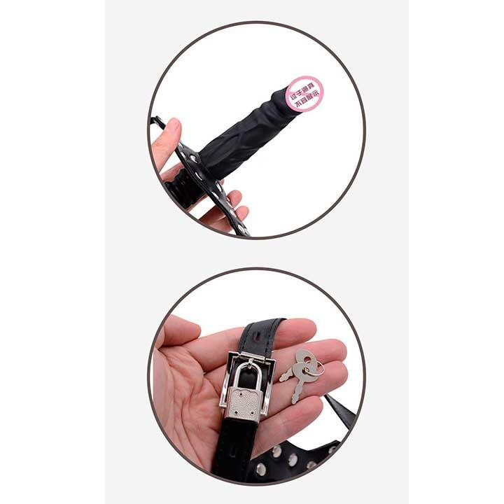 Страпон на лицо и в рот - 13 *3,5/5*3,5 см - Черный Винница - изображение 16