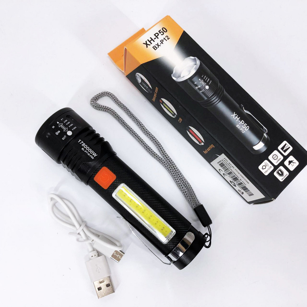 Ліхтар для домашніх потреб Bailong, Ліхтарик світлодіодний ручний акумуляторний портативний KQ-96 Львів - фото 9