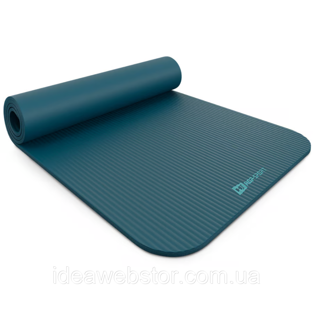 Коврик для йоги Hop-Sport HS-NB010GM NBR 1см темний морський Київ - фото 5