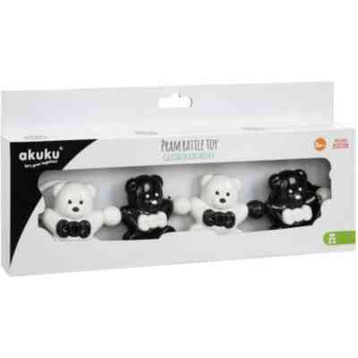 Іграшка на коляску Akuku брязкальце Ведмедик, чорно-білий (A0468) Вінниця