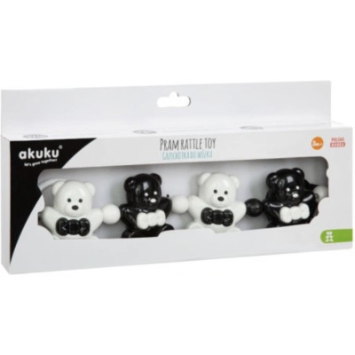 Игрушка на коляску Akuku брязкальце Мышка, черно-белый (A0468) Винница - изображение 2