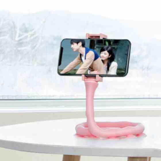 Гибкий держатель для телефона с присосками универсальный Cute Worm Lazy Holder. Цвет: розовый UL-92 Львов
