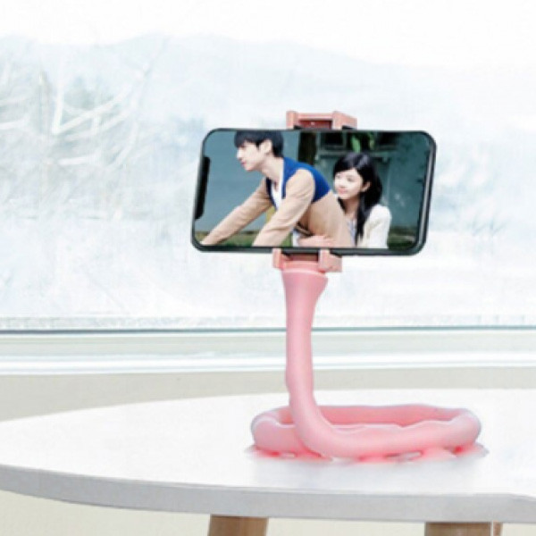 Гнучкий тримач для телефону з універсальними присосками Cute Worm Lazy Holder. Колір: рожевий UL-92 Львів - фото 2