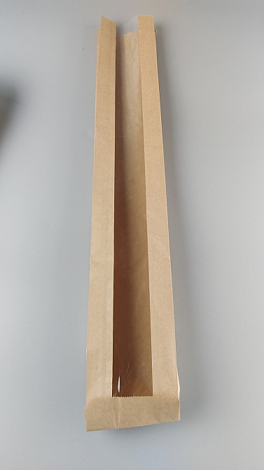 Пакет паперовий з вікном 9*59 см коричневий 1000 шт Харків - фото 2