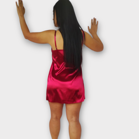 Жіноча нічна сорочка атласна на регульованих бретельках Бордовий XL Харків