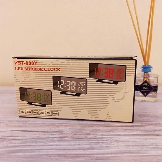 Електронний дзеркальний годинник VST-888Y в зеленому кольорі. Одеса - фото 7