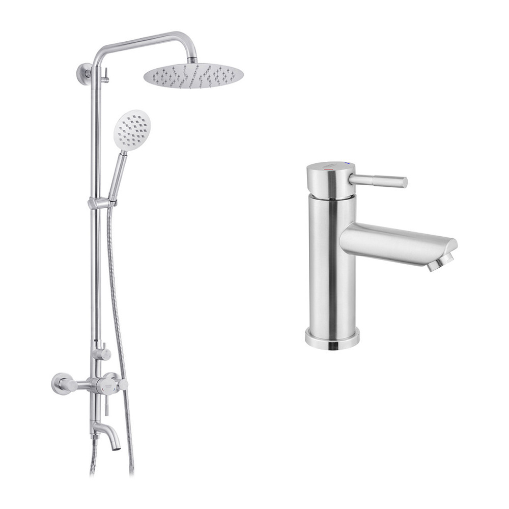 Набір 2 в 1 душова система Kroner Edelstahl Klassisch-ESG063 + змішувач Edelstahl Klassisch-ESG010 Київ - фото 1