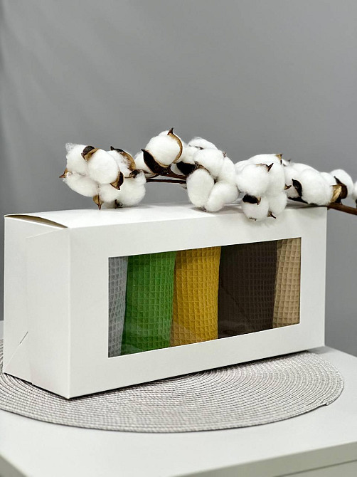 Подарунковий набір вафельных полотенец Ideal Textile 6 шт (56860964) Чернівці - фото 4