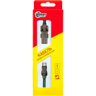 Дата кабель USB 3.0 AM to Lightning 1.0m 4A black Dengos (NTK-L-KPR-USB3-BLACK) Вінниця - фото 2