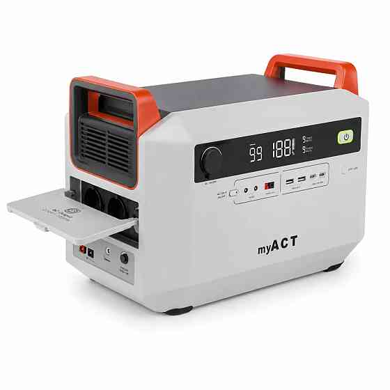 Зарядная станция myACT AP1002 Grey 998 Вт·ч, 1000 Вт, LiFePO4, пиковая 1800 Вт Киев