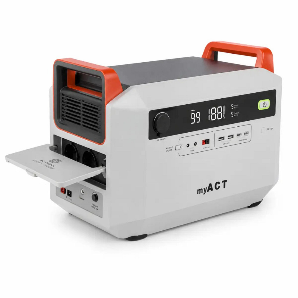 Зарядная станция myACT AP1002 Grey 998 Вт·ч, 1000 Вт, LiFePO4, пиковая 1800 Вт Киев - изображение 3