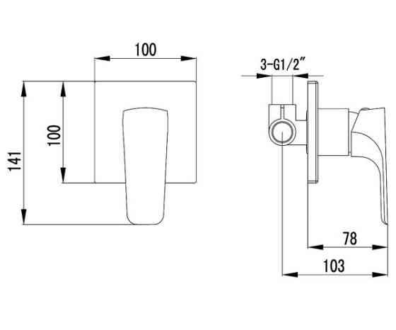 Змішувач для душу прихованого монтажу Imprese VALTICE VR-15320(Z) Київ