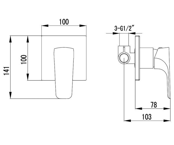 Змішувач для душу прихованого монтажу Imprese VALTICE VR-15320(Z) Київ - фото 3