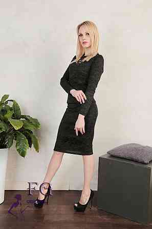 Костюм жіночий з ангори "Frida" оптом | Розпродаж моделі 42-44, Чорний Київ