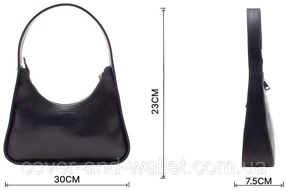 Модная женская сумка-багет черного цвета из итальянской кожи Grande Pelle 763610 Киев - изображение 3