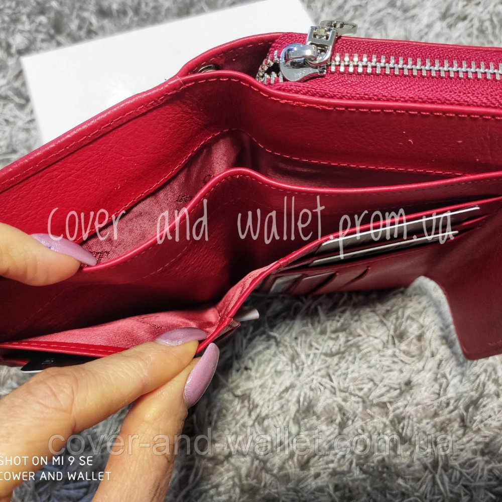 Женский красный кожаный кошелек клатч на молнии среднего размера ST Leather Киев - изображение 7