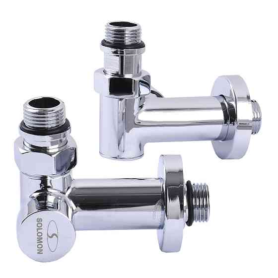 !Набір Кран вентильний кутовий з американкою SOLOMON LUX 1/2″ CHROM 7777_TEN (1уп.) Тернополь