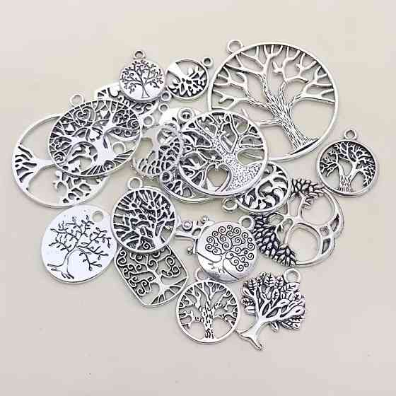 Набор подвесок «Дерево жизни» – 20 шт серебристых элементов для украшений Киев