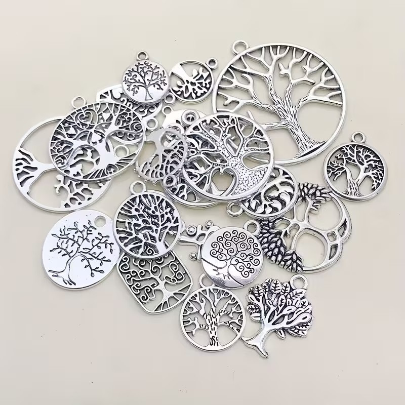 Набор подвесок «Дерево жизни» – 20 шт серебристых элементов для украшений Киев - изображение 5