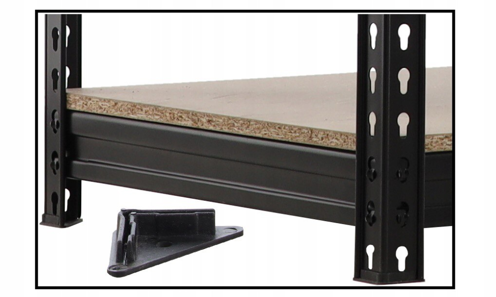 Стеллаж металлический (180 x 150 x 60 см) 4 полки, нагрузка - 500 кг на полку, Черный Киев - изображение 4