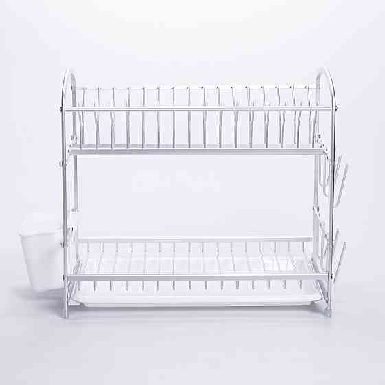 Двоярусна алюмінієва сушилка для кухні з лотком Київ