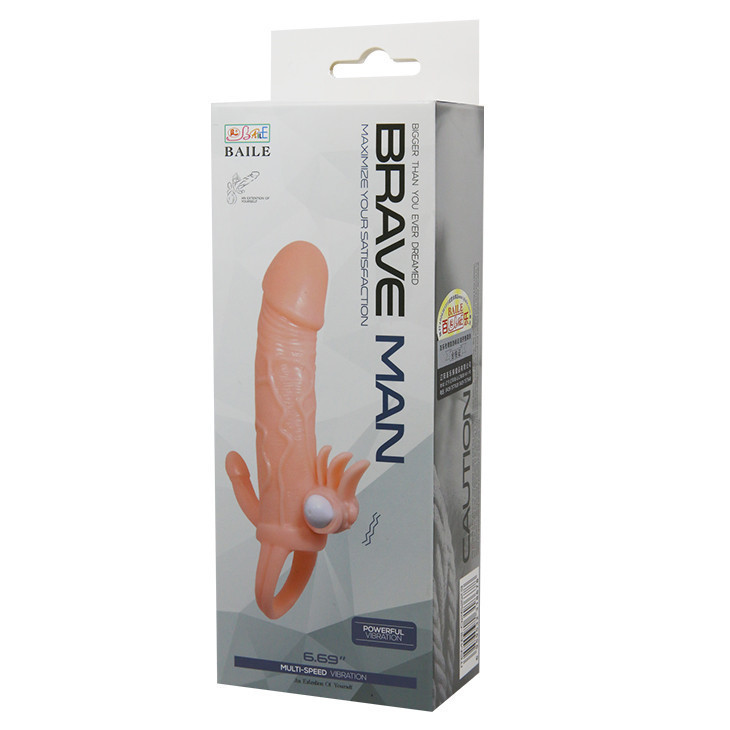 Насадка на член - Brave Man Vibrating Penis Sleeve Flesh Sex Aura Київ - фото 10