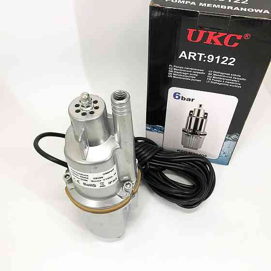 Насос вібраційний 0.25кВт, H 75м, Q 18л/хв, Ø100мм, 10м кабелю, верхній забір VX-18 Львів