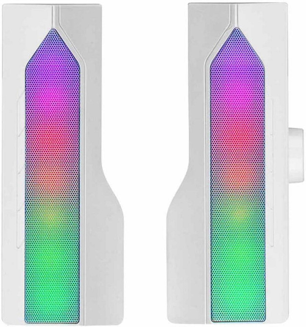 Саундбар Mars Gaming MSDUO білий 2.0 Bluetooth 5.0 AUX USB RGB mesh DSP 15W для ПК TV Київ - фото 2