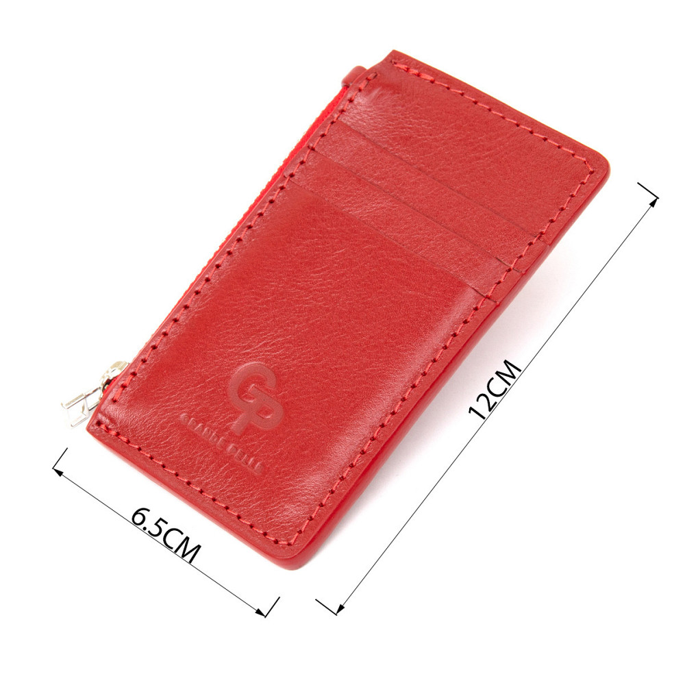 Яркий кожаный картхолдер Красный (GRANDE PELLE) Киев - изображение 7