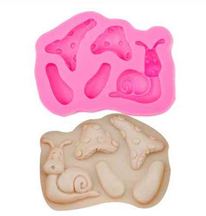 Молд силиконовый Улитка и грибы 85 на 52 мм розовый Киев